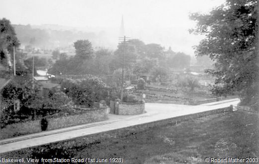 Old Photograph of View from Station Road (1st June 1928) (Bakewell)