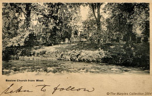 Old Postcard of The Church from the West (Baslow)