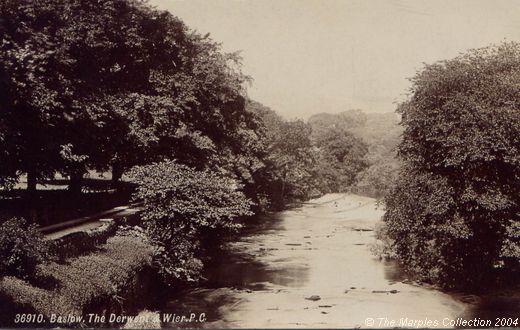 Old Postcard of The Derwent and Weir (Baslow)