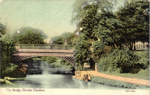 Old Postcard of The Bridge (B&W) (Buxton)