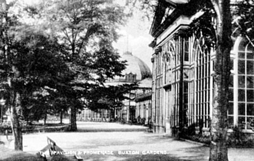 Old Postcard of The Pavilion and Promenade (Buxton)