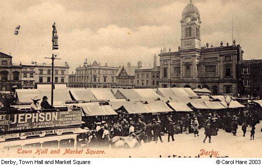 Old Postcard of Market Square (Derby)