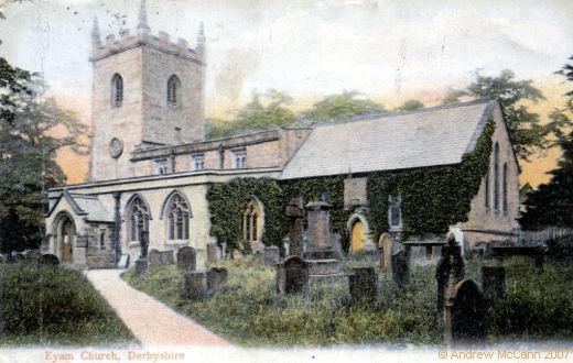 Old Postcard of The Church (Eyam)