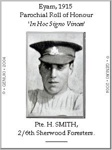 Pte. H. SMITH, 2/6th Sherwood Foresters