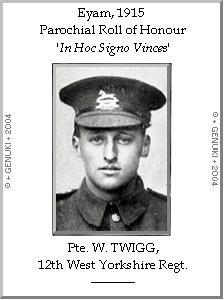 Pte. W. TWIGG, 12th West Yorkshire Regt.