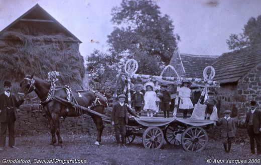 Old Photograph of Carnival Preparations (Grindleford)