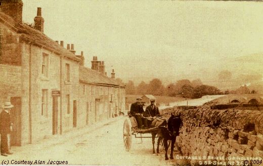 Old Postcard of Cottages and Bridge (Grindleford)