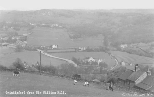Old Postcard of View from Sir William Hill (Grindleford)