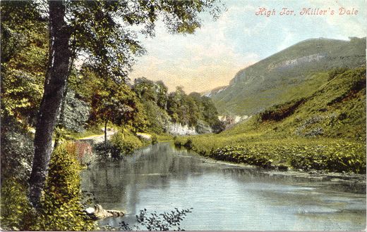 Old Postcard of High Tor (Millers Dale)