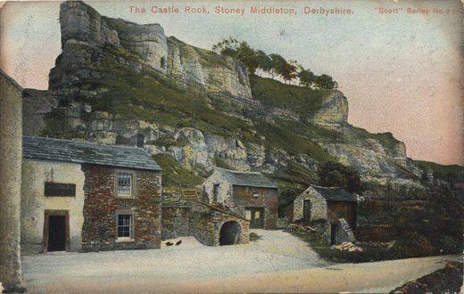Old Postcard of The Castle Rock (Stoney Middleton)
