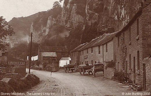 Old Postcard of The Lovers Leap Inn (Stoney Middleton)