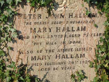 HALLAM, Peter John & Mary