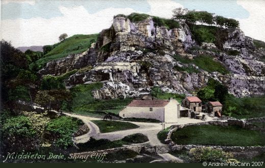 Old Postcard of “Shiny Cliff” (Stoney Middleton)