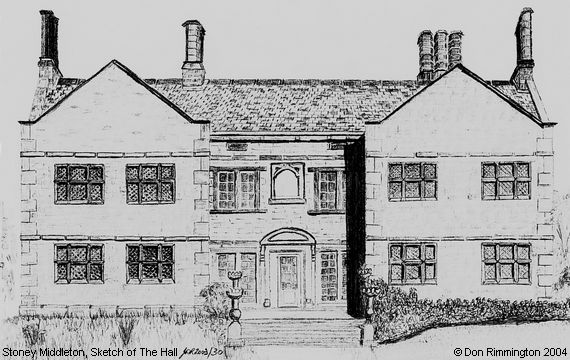 Black and White Sketch of The Hall (Stoney Middleton)