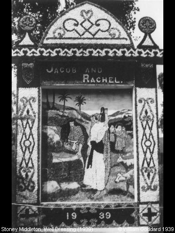 Recent Photograph of Well Dressing ‘Jacob and Rachel’ (1939) (Stoney Middleton)