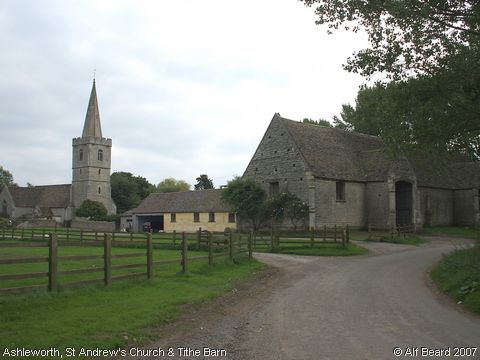 Recent Photograph of St Andrew's Church & Tithe Barn (Ashleworth)