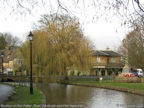 Recent Photograph of River Windrush and War Memorial (Bourton on the Water)