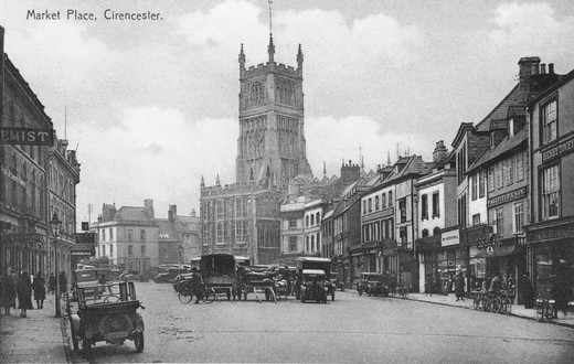 Old Postcard of Market Place (Cirencester)