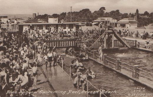 Old Postcard of Blue Lagoon Swimming Pool (Severn Beach)