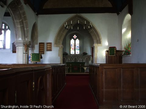 Recent Photograph of Inside St Paul's Church (Shurdington)