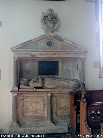 Recent Photograph of Sybil Clare Monument (Twyning)