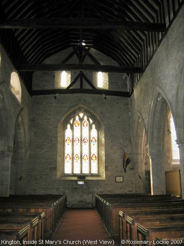 Recent Photograph of Inside St Mary's Church (West View) (Kington)