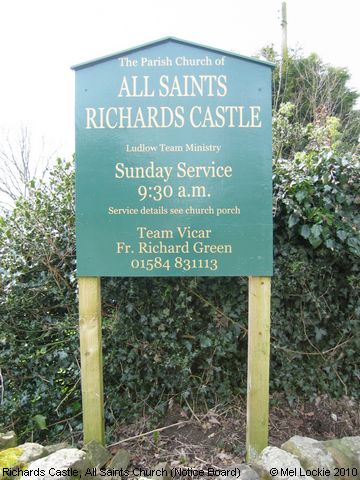 Recent Photograph of All Saints Church (Notice Board) (Richards Castle)