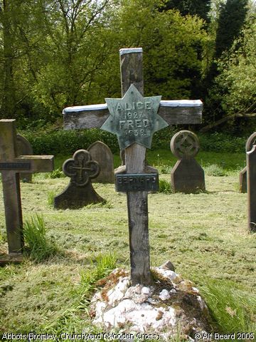 Recent Photograph of Churchyard (Wooden Cross) (Abbots Bromley)