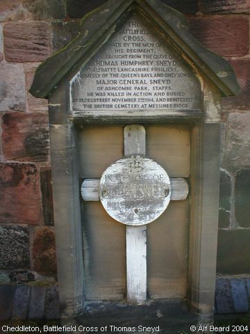 Recent Photograph of Battlefield Cross of Thomas Humphrey Sneyd (Cheddleton)