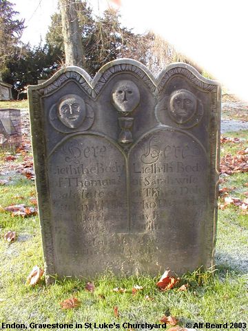 Recent Photograph of Gravestone in St Luke's Churchyard (Endon)