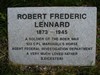 Gravestone of Robert F Lennard