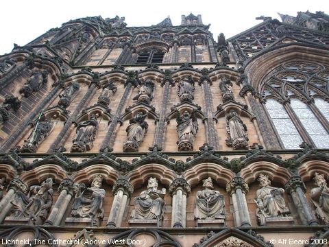Recent Photograph of The Cathedral (Above West Door) (Lichfield)