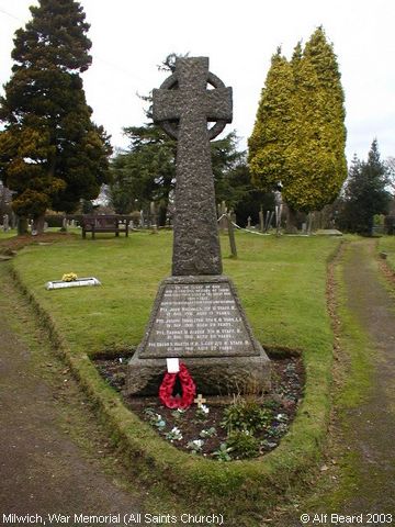 Recent Photograph of War Memorial (Milwich)