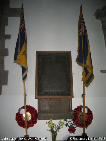 Recent Photograph of War Memorial (Clifton upon Teme)