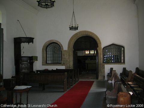 Recent Photograph of Inside St Leonard's Church (Cotheridge)