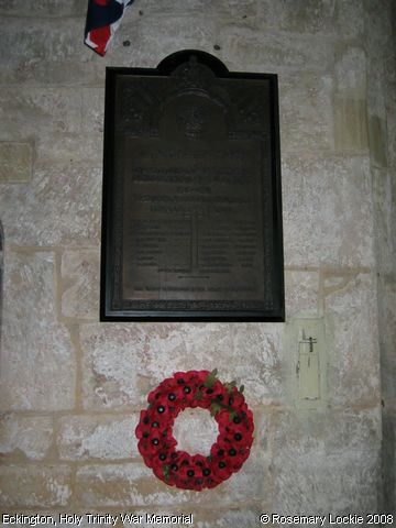Recent Photograph of Holy Trinity War Memorial (Eckington)