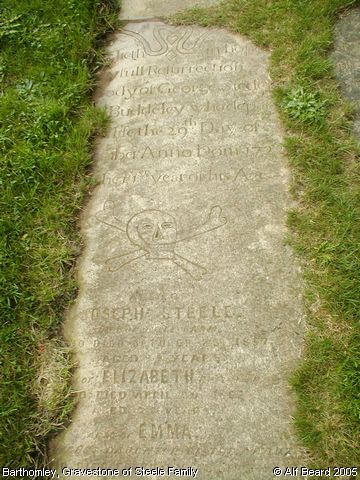 Recent Photograph of Gravestone of Steele Family (Barthomley)