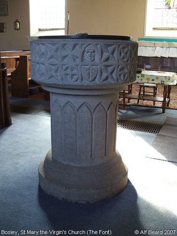 Recent Photograph of St Mary the Virgin's Church (The Font) (Bosley)