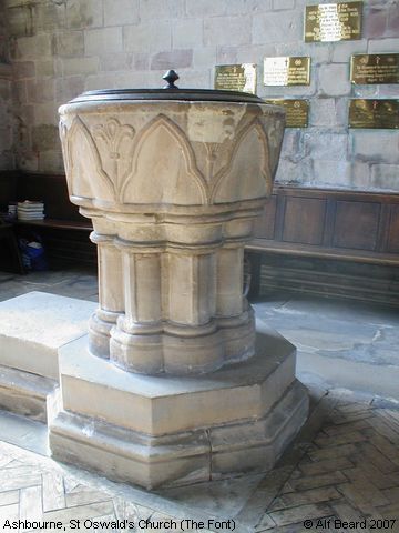 Recent Photograph of St Oswald's Church (The Font) (Ashbourne)