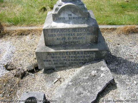 Recent Photograph of Gravestone of Francis Nelson (Bakewell)
