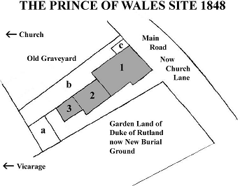 Diagram of The Prince of Wales site 1848