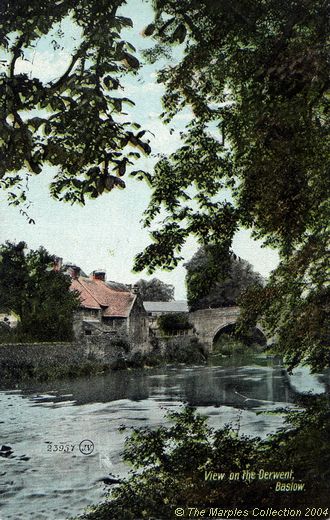 Old Postcard of View on the Derwent (Baslow)