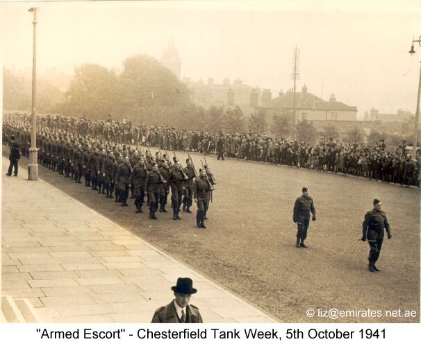 Old Photograph of “Armed Escort” - 160 on Parade (1941) (Chesterfield)