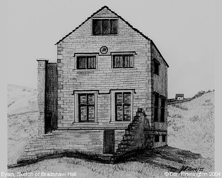 Black and White Sketch of Bradshaw Hall (Eyam)