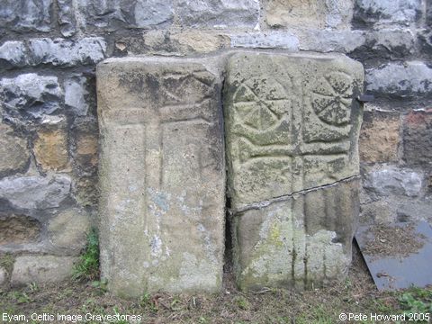 Recent Photograph of Celtic Image Gravestones (Eyam)