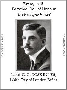 Lieut. G.G. ROSE-INNES, 1/6th City of London Rifles