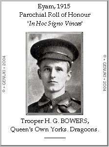 Trooper H. G. BOWERS, Queen's Own Yorks. Dragoons