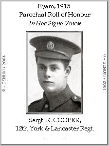 Sergt. R. COOPER, 12th York & Lancaster Regt.