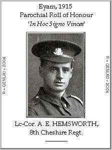 Lc-Cor. A. E. HEMSWORTH, 8th Cheshire Regt.