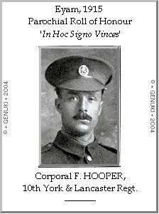 Corporal F. HOOPER, 10th York & Lancaster Regt.